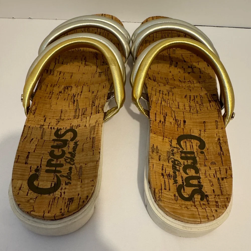 Circus by Sam Edelman Narina Strappy Silver/Gold Metallic Sandal Size 10M - Picture 6 of 11